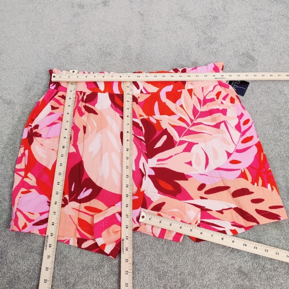 Ella Rafaela Women's 100% Cotton Floral Pull On Shorts NEW Size 2X Retro - Picture 12 of 16